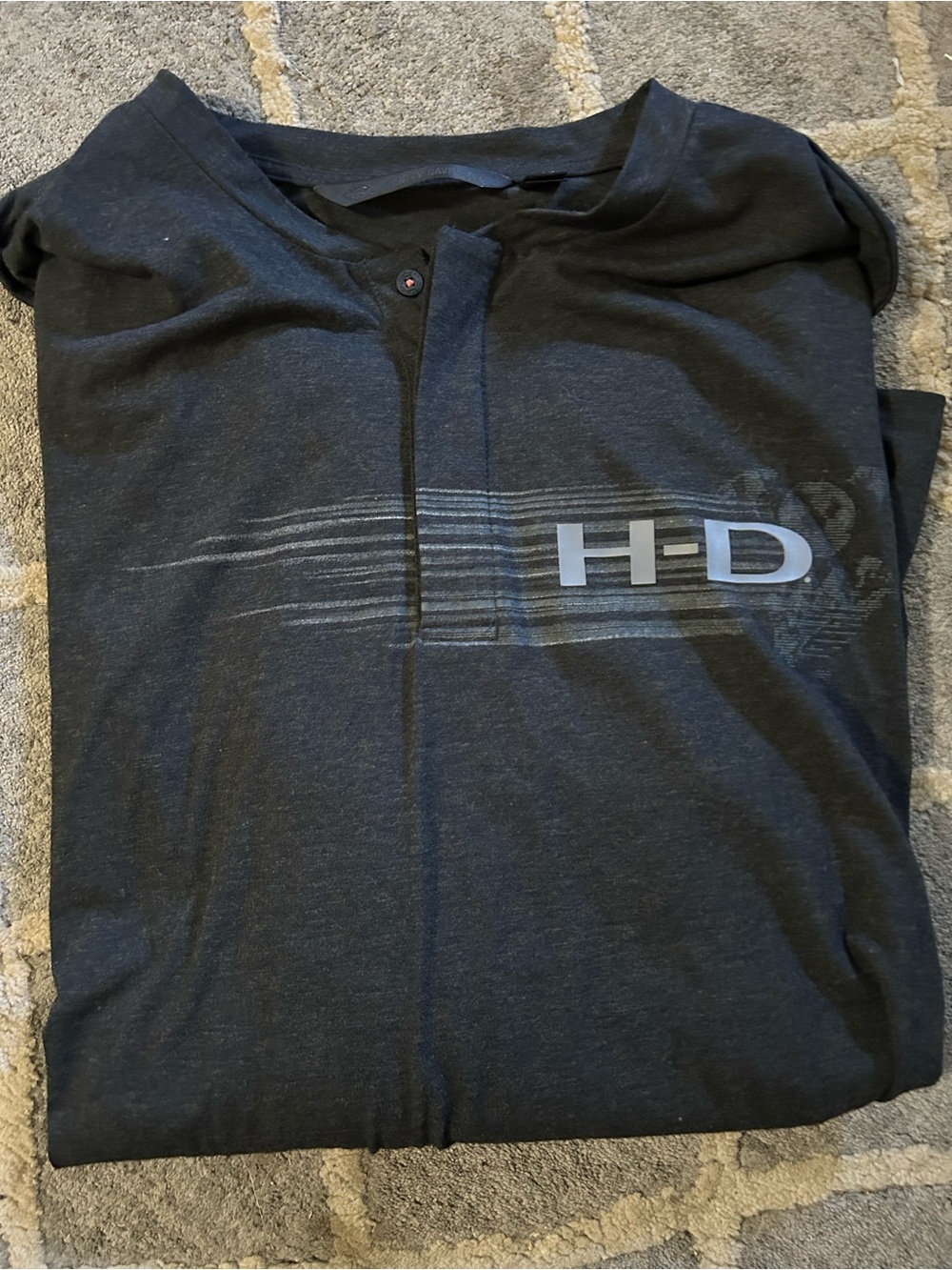Harley-Davidson Black Henley with HD Chest Graphic